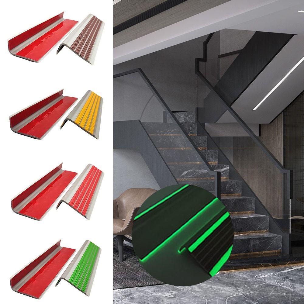 PVC Stair Treads Reflective Stair Edge Protector Staircases Anti Slip Strips  Indoor Outdoor