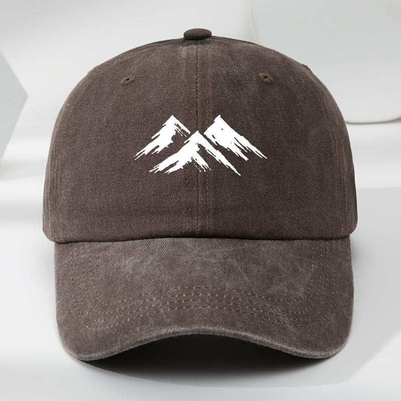 Interesting Baseball Cap, Mountain Print, Outdoor Men's Casual Sports, Breathable Duckbill Cap, Washed Retro Sun Hat