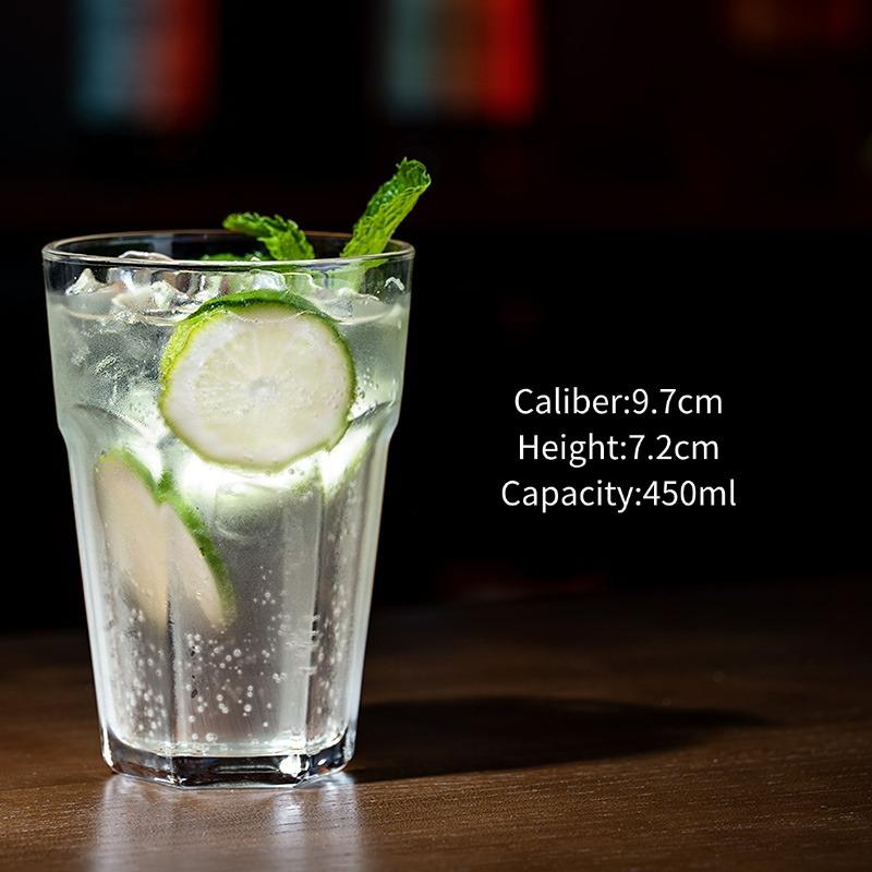 Mojito Juice Glasses Cups,Long Island Iced Tea Glass Cup,Collins Glass, Bar Straight-sided Glass Cups, Transparent Cocktail Cup