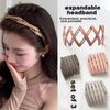 Xinqin Women's Travel Foldable Headband, Extendable Face Washing Headband with Teeth, Anti-Slip Hair Clip for Bangs And Flyaways