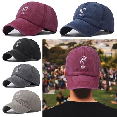 Vintage Baseball Hats Sunscreen Hats Distressed Faded Cap Coconut Tree Embroidery Baseball Caps