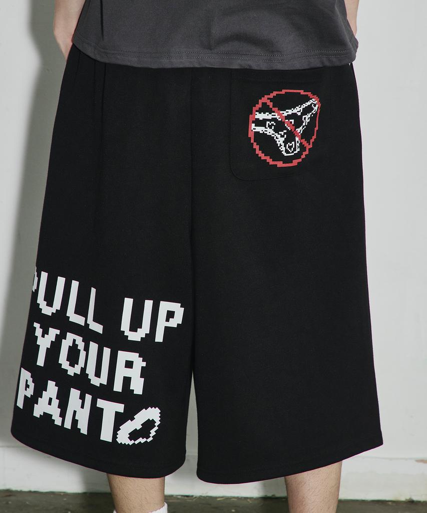 SCALLYWAG Pull Up Bermuda Sweat Shorts [Black]
