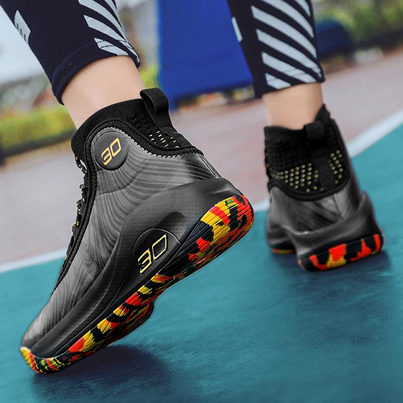 Small size large size new basketball shoes high top middle school students sports shoes non-slip actual combat boots running shoes