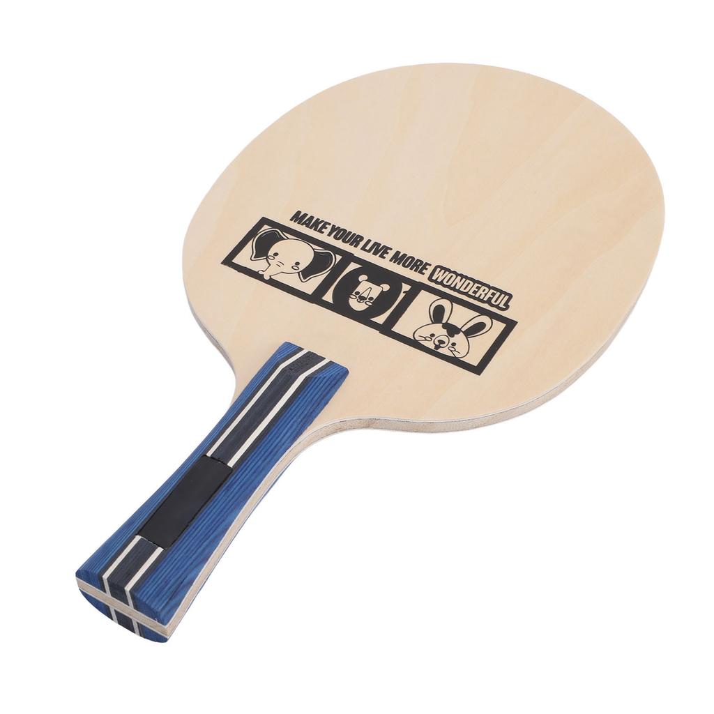 Table Tennis Racket Paddle Table Tennis Equipment for Kids 5 Layers Pure Wood Baseboard Basswood