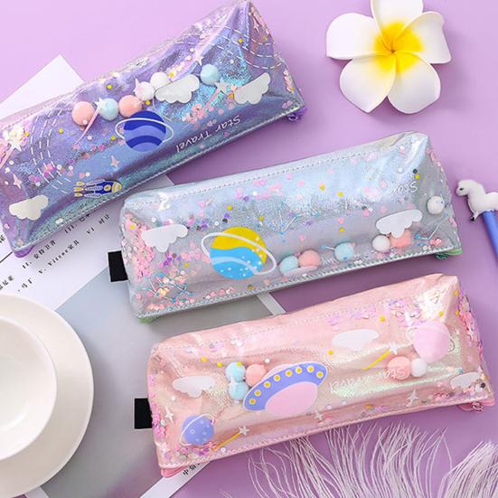 Pencil Case Rectangular Waterproof Stationery Bag with Multiple Compartments Pencil Pouch for Pens Erasers Rulers School Office Supplies