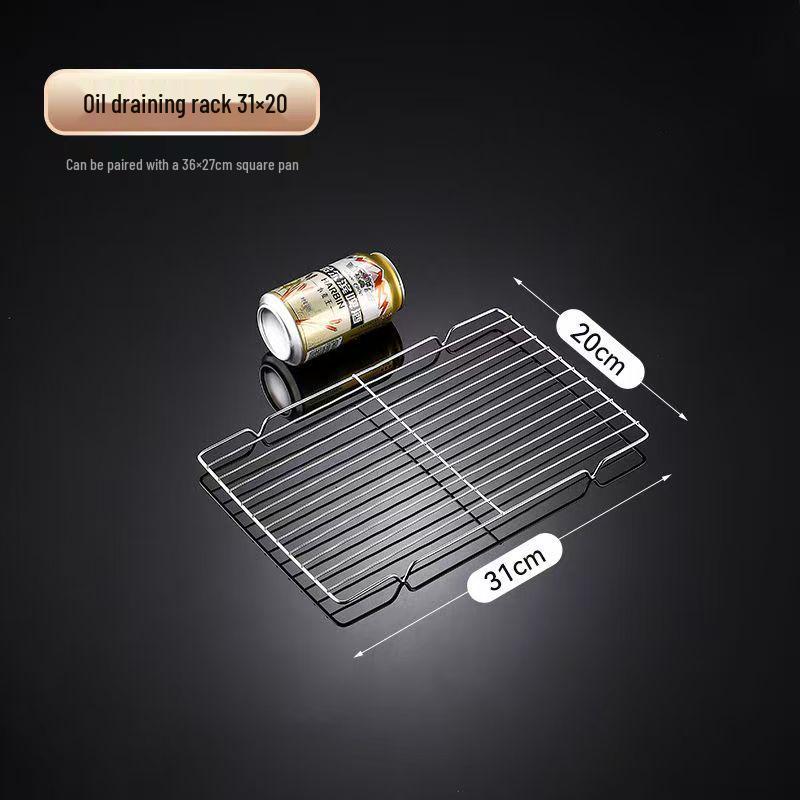 Stainless Steel Semi-Circular Oil Draining and Cooling Rack with Feet for Baking and Barbecue