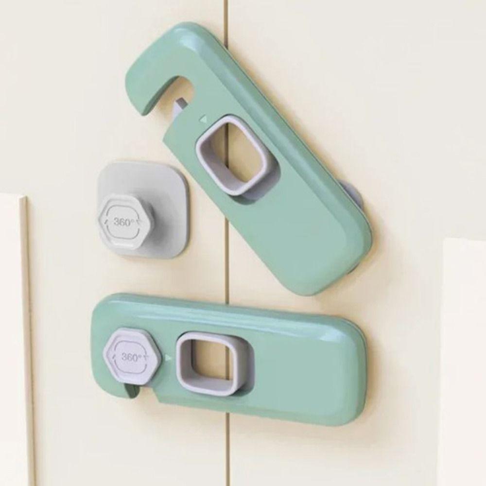 2Pcs Anti-Pinch Design Cabinet Lock No Tools Installation Drawer Door Locks Baby Proofing