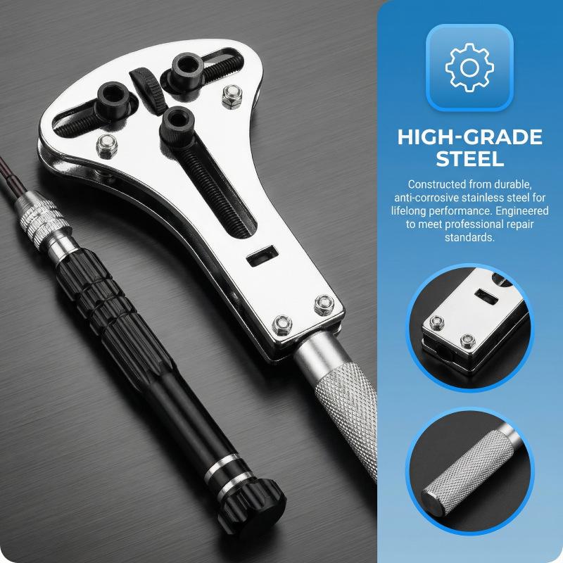 Three-Prong Watch Case Opener Tool Set for Repair & Battery Replacement