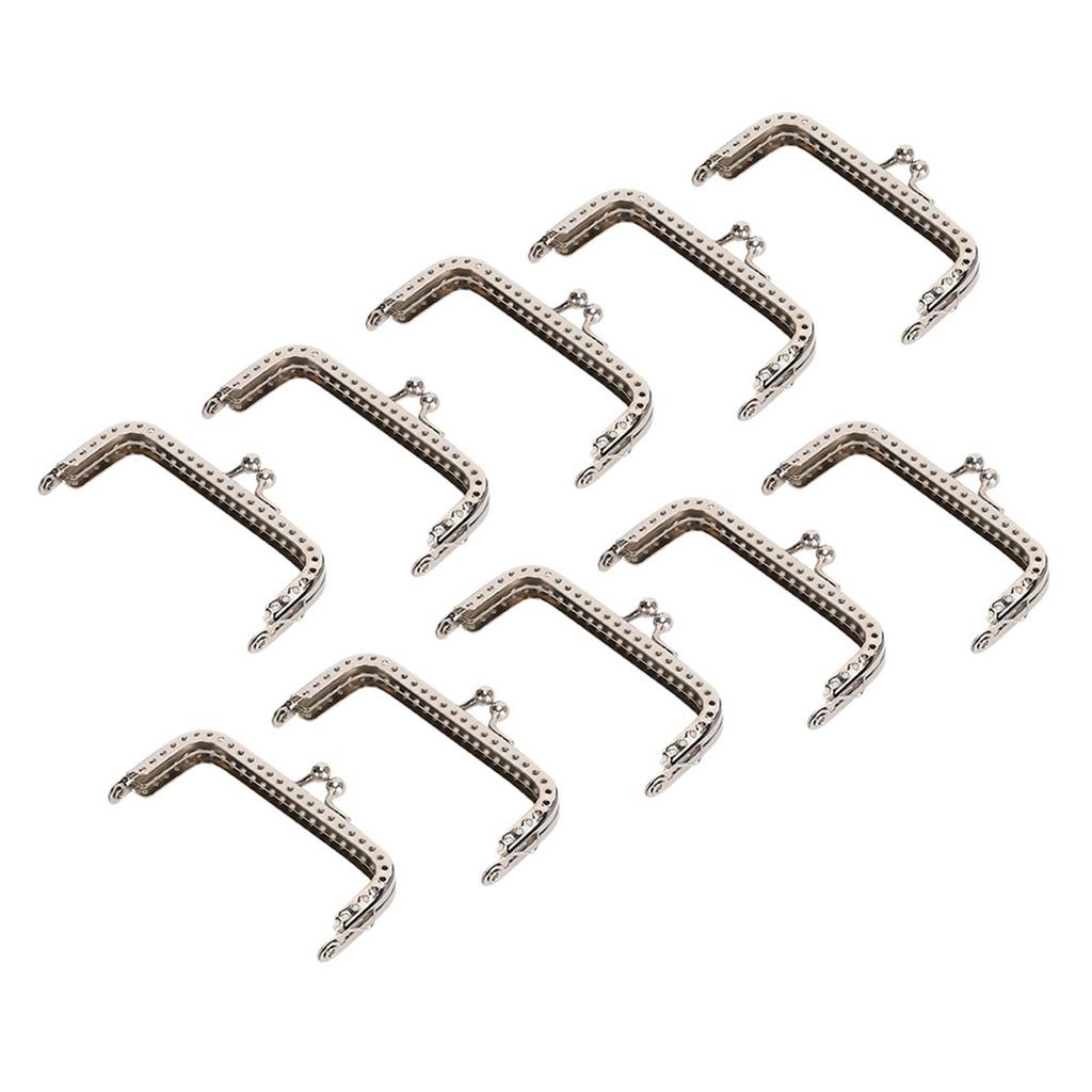 10pcs 8.5cm Square Metal Frame Clasp Lock Clip for Purse Bag Making DIY Craft Supplies