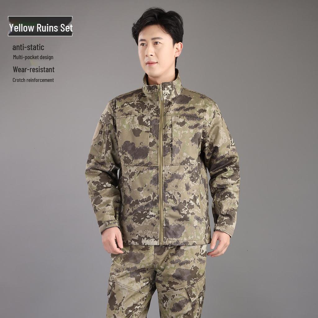 Unisex Spring/Autumn Anti-static Workwear Set: Military Camouflage, Wear-resistant, Thickened, Outdoor, Dirt-resistant, New Style.