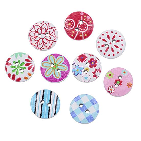 100Pcs Simple Buttons Durable Exquisite Crafts 2 Holes Buttons for Cardigan Sweater
