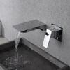 Grey Bathroom Faucet In Wall Brushed Gold Basin Faucet  Black Waterfall Faucet Spout Mixer Tap Set Combination Blanoir Brass Tap