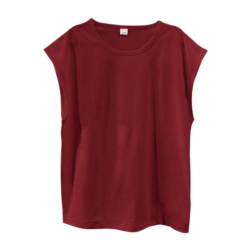 2025 Men's Summer New Sleeveless T-shirt for Youth Loose Solid Color Thin Vest