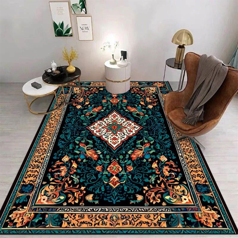 Retro Bohemian Persian Carpet Anti-Slip Wear-resistant Rug Indoor and Outdoor Living Room Bedroom Easy Clean Home Decor Classic