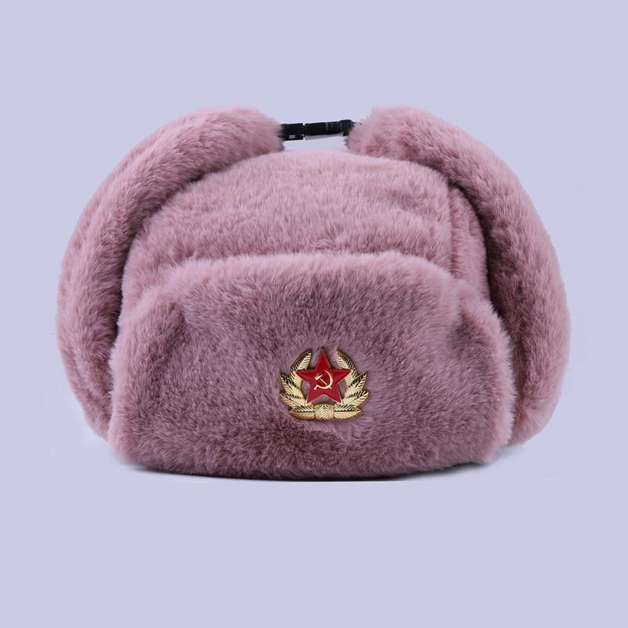 Fashion Wild Winter Warm Hat Soviet Badge Lei Feng Hat Windproof Waterproof Men and Women Outdoor Hat Thick Earmuffs Warm Hats