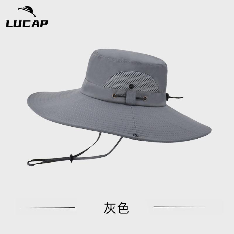 Fishing Sun Protection Hat Summer Climbing Hat Men's Big Head Circumference Shading UV Protection Breathable Waterproof Outdoor Bucket Hat