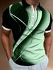 Curve Printed Men's Polo Shirt Business Zipper Polo Clothing Casual Men's Clothing