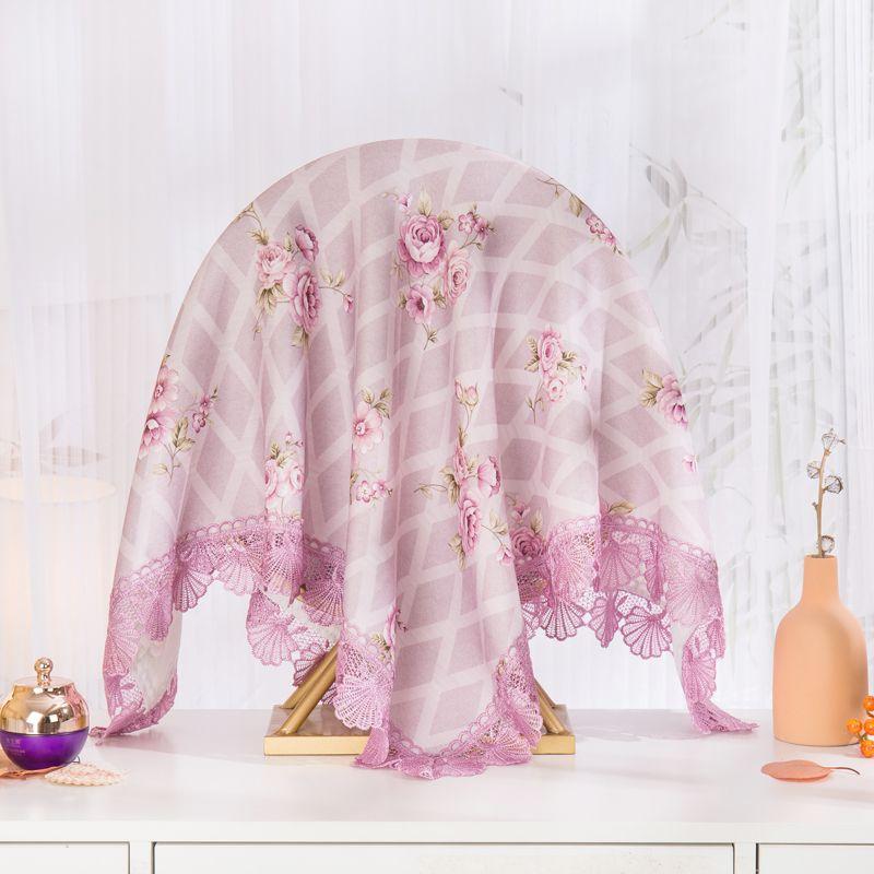 

Круглый табурет для макияжа в европейском стиле, кружевной, ткань-чехол для штор в стиле фэн-шуй Purple 55*55cm (suitable for 30cm diameter mirror)