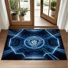 Manchester City Design Crystal Velvet Rug Soft Decorative Mat for Bedroom Entrance