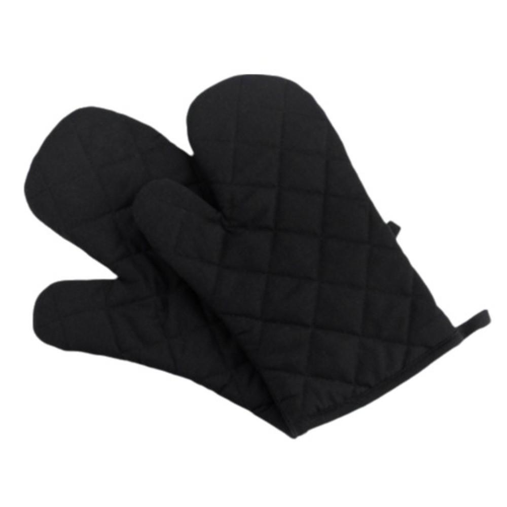 Quilted Cotton Oven Mitts Heat Resistant Anti-Scalding Microwave Oven Gloves Non-Slip Hanging BBQ Baking Gloves Kitchen Cooking