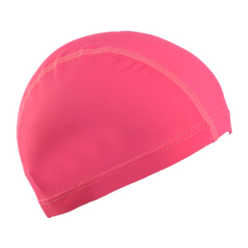 1Pc Swimming Cap Ear Guards Elastic Fabric Solid Color Swim Hat Short/Long Hair Big Kids Polyester Womens/Mens