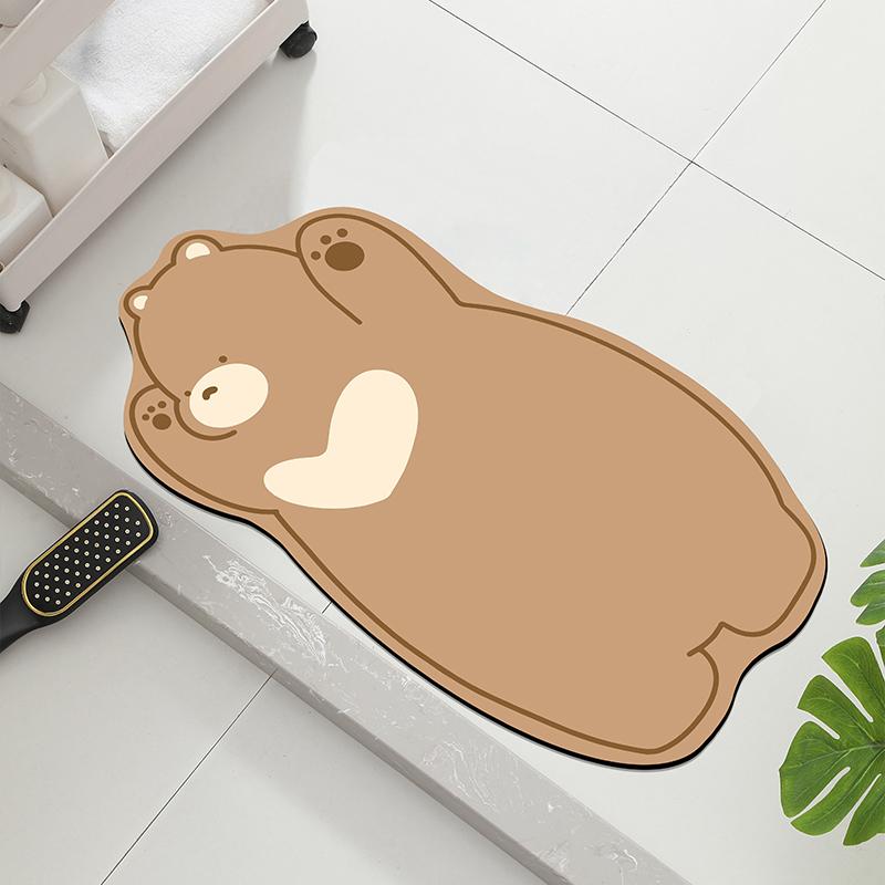 

Коврик для пола из диатомовой земли в форме мультяшного персонажа, быстросохнущий, впитывающий ковер для ванной комнаты, придверный коврик в форме животного, резиновый противоскользящий SKU size