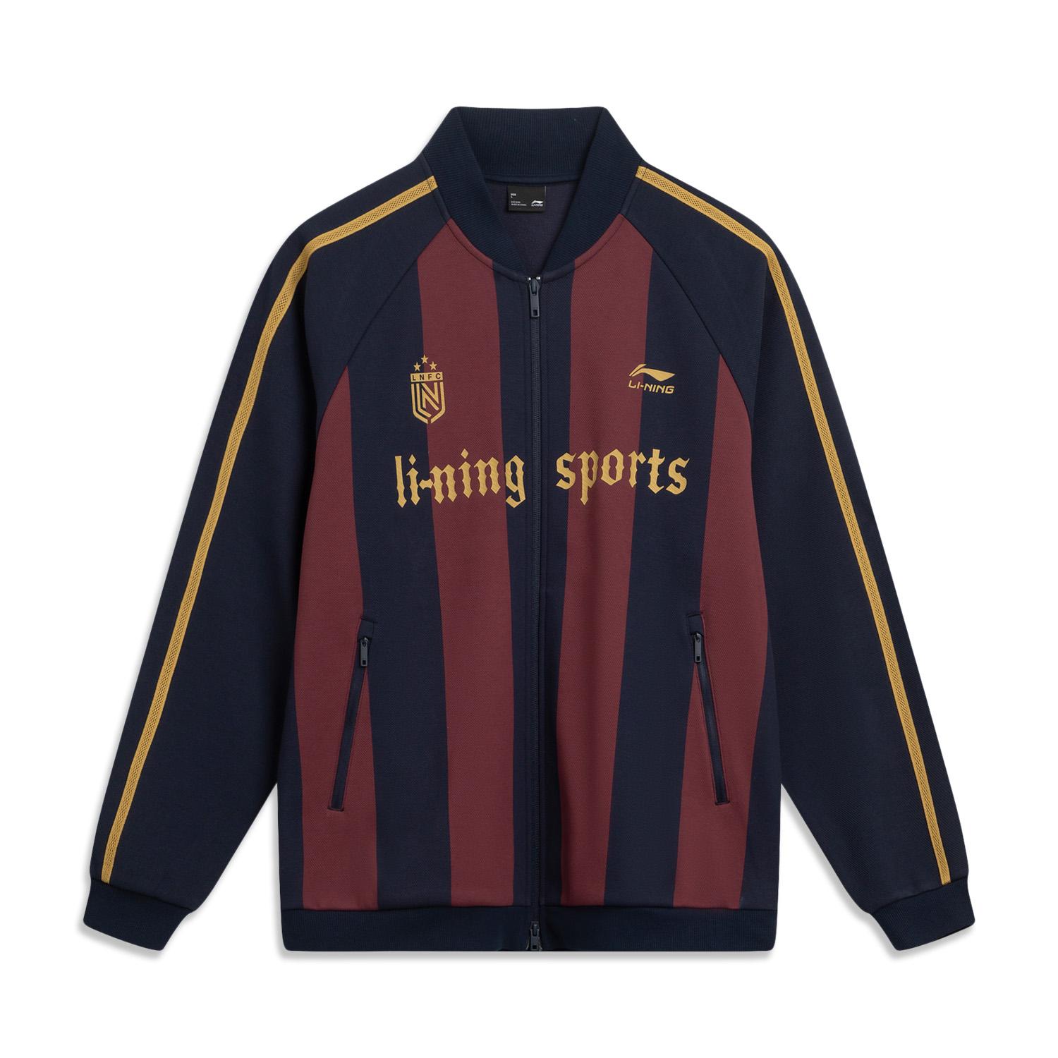 

Li Ning Серия спортивной моды Стиль фаната Американский ретро Повседневный Универсальный Полоска с буквами Молния Флис Теплая Спортивная куртка Куртка унисекс AWDVC91-6 XS