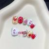 Handmade High-End Wearable Cat Eye Snowman Nail Art - New Year Gift