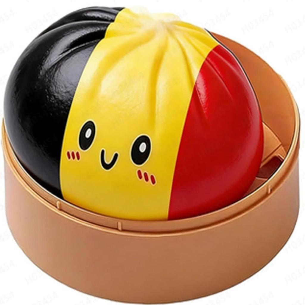 Dumpling Squishy Toy Slow Rising Stress Relief Squeeze Toy with National Flag Print for Kids and Adults Home Office Decor