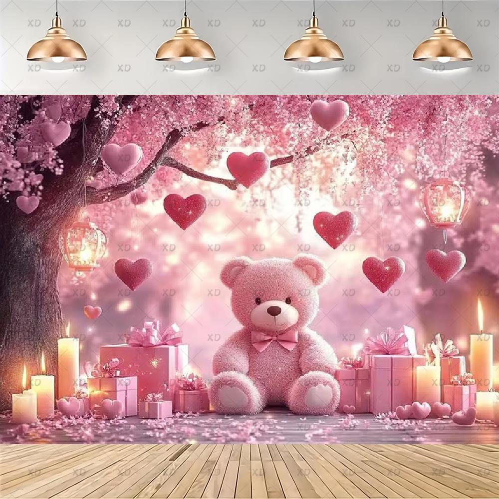 Pink Teddy Bear Photography Backdrop Sweet Dreamy Birthday Party Decoration Background Baby Shower Photo Booth Banner Supplies
