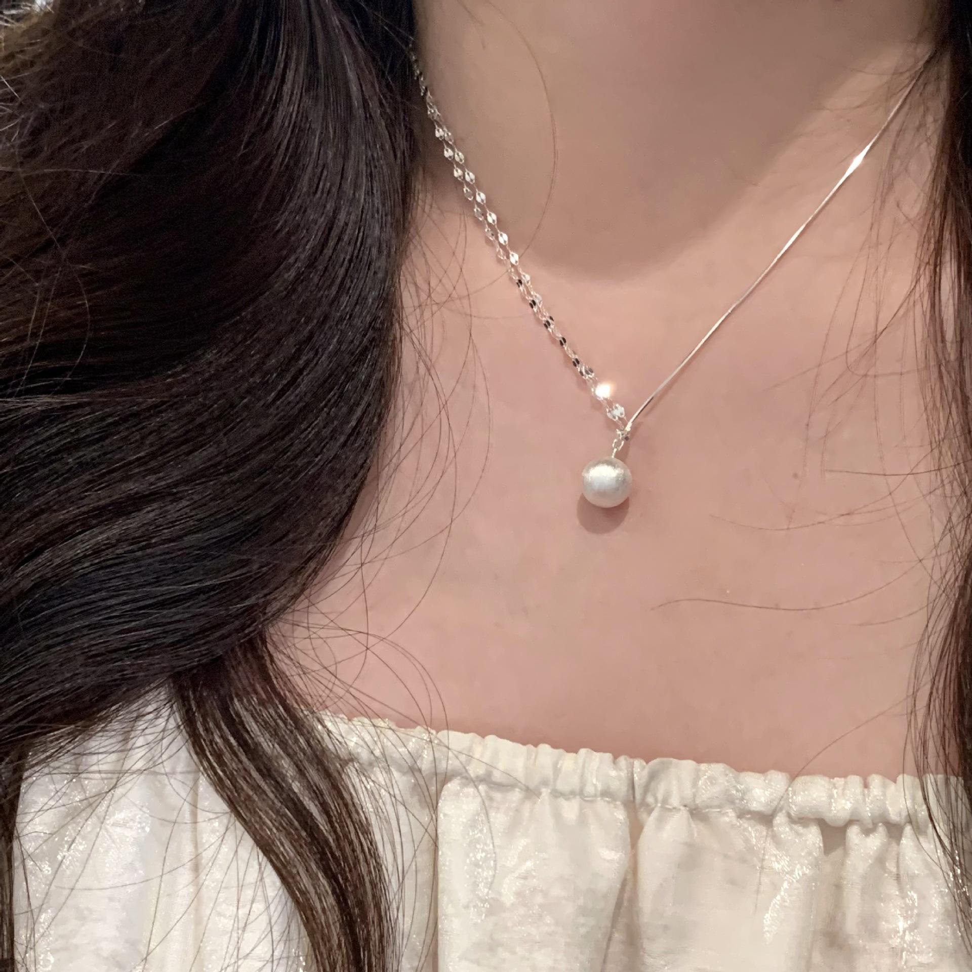 

Korean Version Double-layer Lip Chain Round Bead Necklace for Women s Fashion, Extremely Simple Style, Niche High-end Neck Chain, Collarbone Chain 40CM