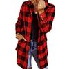 Fall Winter Vintage Plaid Long Sleeve Lapel Women's Loose Casual Shirt Jacket, Leisure Outerwear