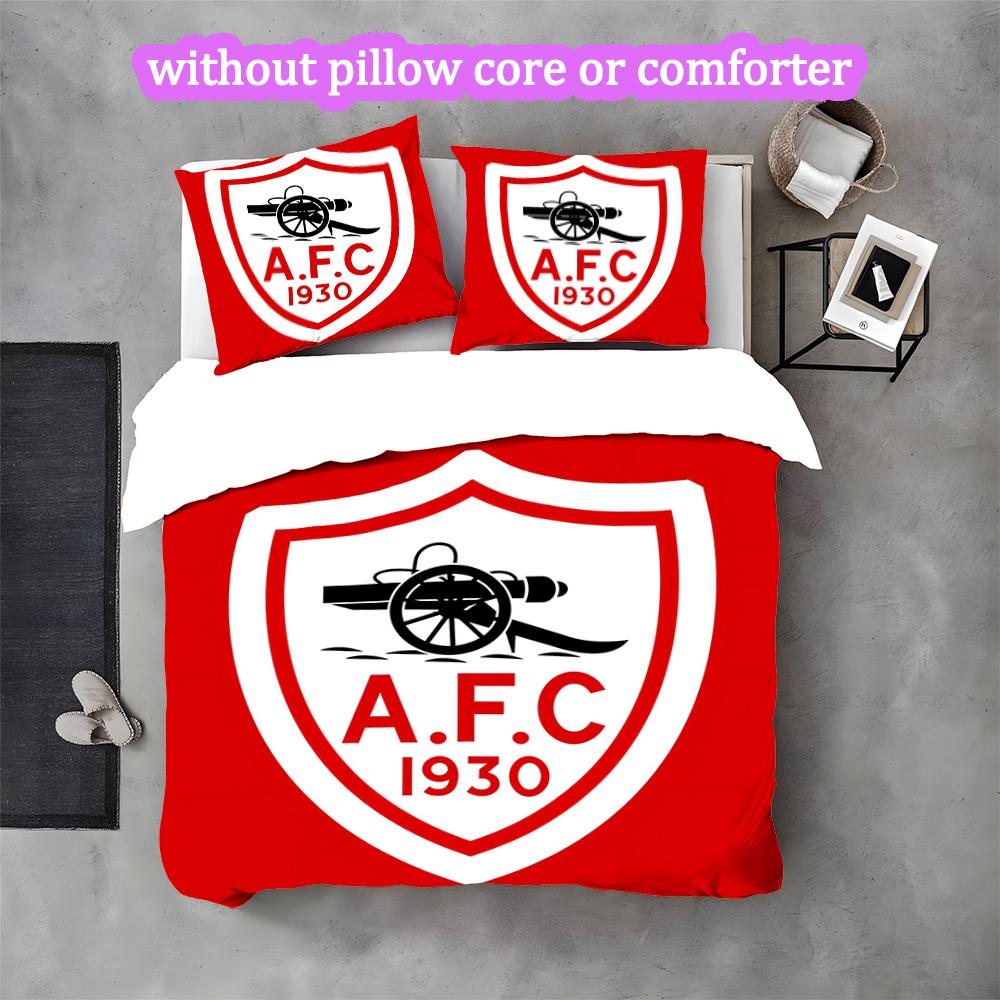 3pcs Duvet Cover Set, Football Club Bedding Set, Machine Washable, Breathable Fabric, All-Season Cozy Bedroom Accessory