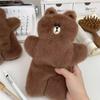 Cute Soft Plush Animal Brown Bear Large Capacity Pencil Bag Stationery Storage Bag Student Supplies Gift