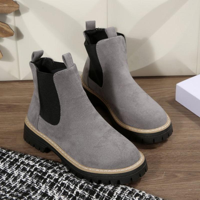 Women's Suede Ankle Martin Boots, Retro Casual Desert Work Boots, Chelsea High-Top Fall Winter Shoes