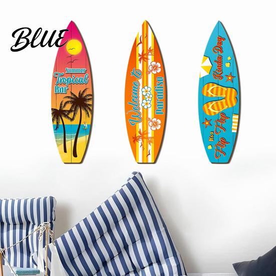 Coastal Home Decoration Decor Sign Wall Wooden Art Hawaiian Surfboard Tropical Beach Summer Aloha Theme Hanging Plaque Sign for