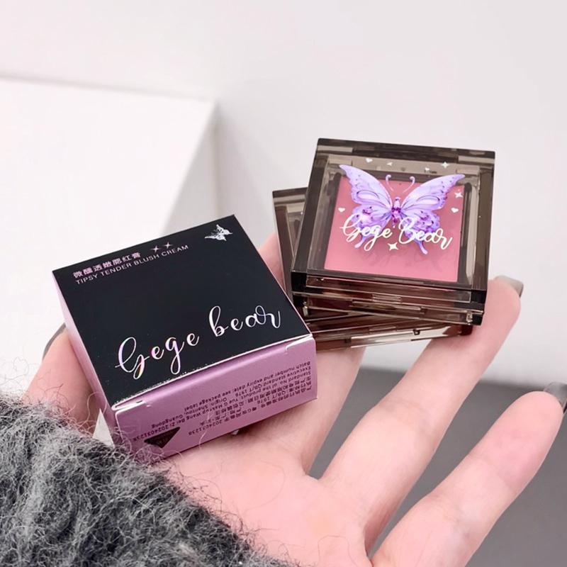 Single Color Slightly Drunk Blusher Natural and Delicate Rouge Paste Cosmetics Waterproof Long Lasting Attractive Makeup