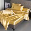 Summer double-sided ice silk mattress four-piece set silky smooth and cool silk three-piece set bed sheet quilt cover light luxury bedding cool