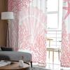 Rosa Ozean Korallen Muschel Seestern Abstrakte Fenster Tüll Vorhänge für Wohnzimmer Küche Home Decor Sheer Voile Vorhänge
