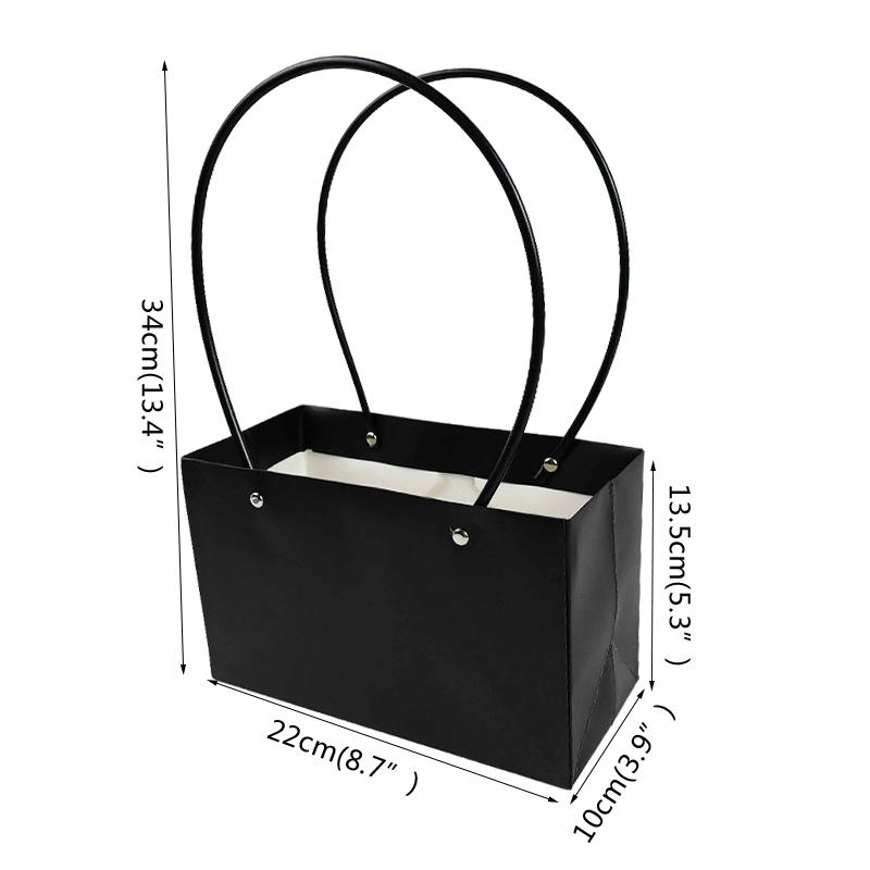 Portable Flower Box Waterproof Paper Handy Gift Bag Kraft Handbag Wedding Rose Party Gift Box Packaging For Candy Cake Birthday