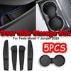 5pcs/set Door Side Storage Box Cup Pad for Tesla Model Y Juniper 2025 Front Rear Door Handle Armrest Tray Organizer Accessories