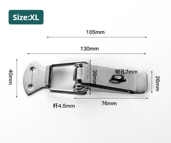 4PCS 304 Stainless Cabinet Box Locks Spring Loaded Latch Catch Toggle  Iron Hasps For Sliding Door Window Furniture Hardware