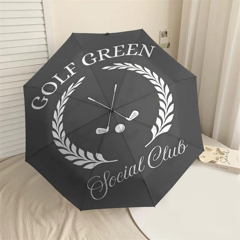 

1PC Golf Green Social Club Umbrella-8-Rib Reinforced, Automatic Open, Lightweight & Durable, Cute Fashion Accessory for Outdoor, Beach, or Casual Use,