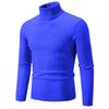 Men's High Neck Sweater Solid Color Pullover Knitted Warm Casual Turtleneck Sweatwear Woolen Mens Winter Outdoor