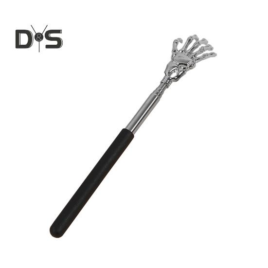 

Раздвижная металлическая чесалка для спины с резиновыми ручками, портативный телескопический массажер для спины, инструмент для снятия зуда кожи, наполнитель для чулок для мужчин, женщин и детей чёрный