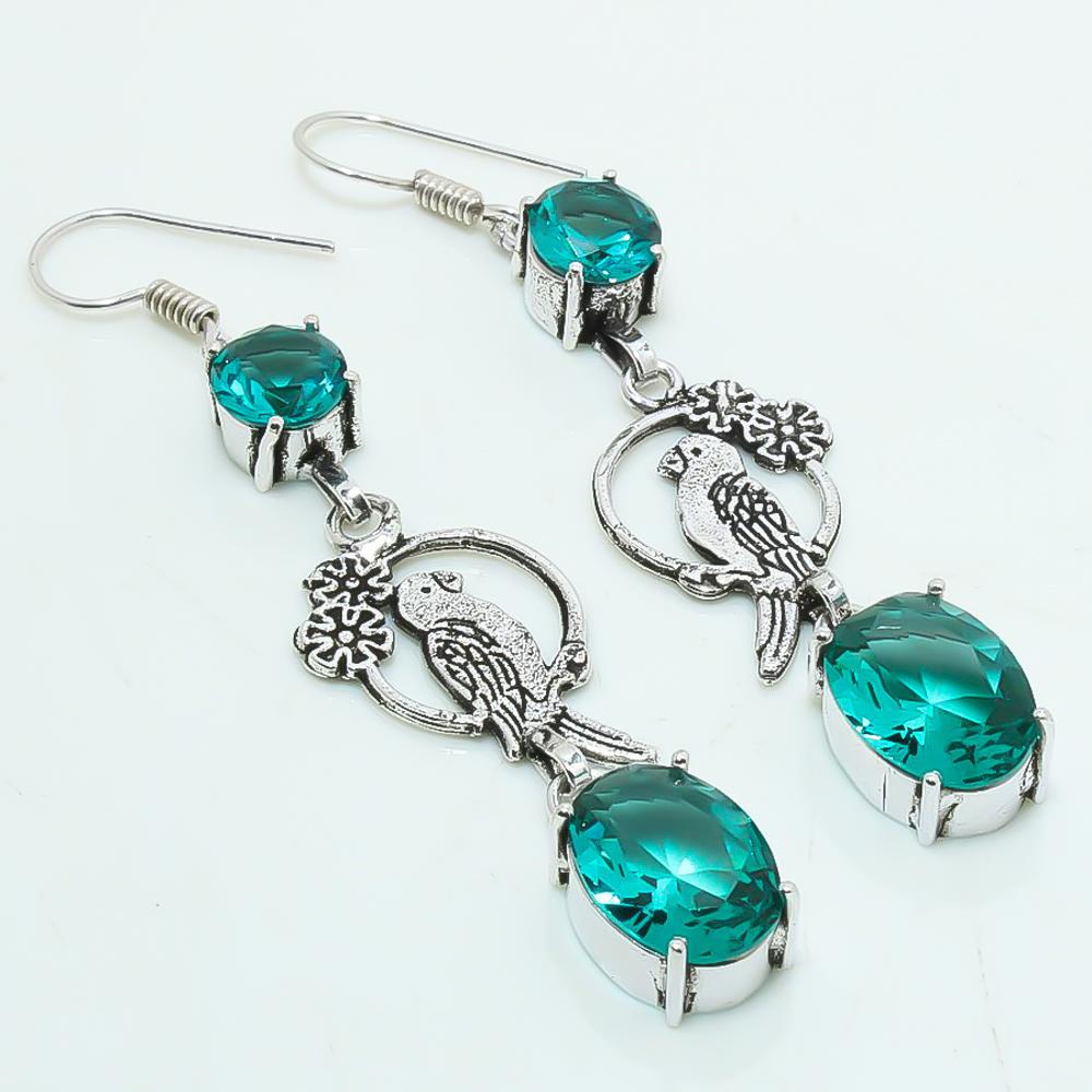 

Apatite Quartz Gemstone Handmade Drop Dangle Jewelry Earrings 2.50 l8O03