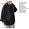 Men Fall Winter Hoodie with Big Front Pocket Solid Color Drawstring Long Sleeves Hooded Elastic Cuff And Hem Thin Daily Wear Casual Sport Top
