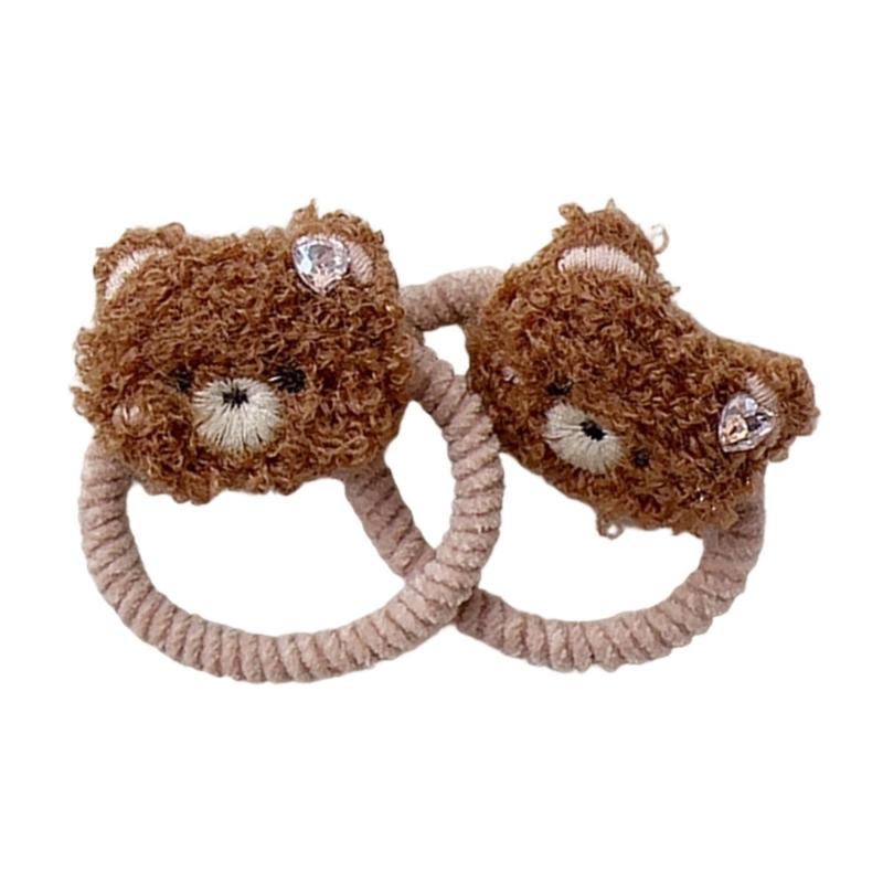 1 Pair Adorable Cartoon Baby Hair Clips Plush Hair Ties Gentle Barrettes Secure Hold For 0 to 2 Year Old Girls Infants