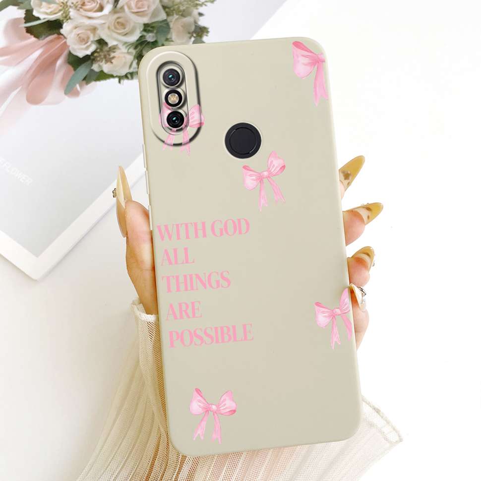 For Xiaomi Mi A2 Case Cute Cartoon Cat Flower Silicone Back Cover For Xiaomi Mi a2 MI 6X M1804D2SG M1804D2SI Phone Shell Bumper