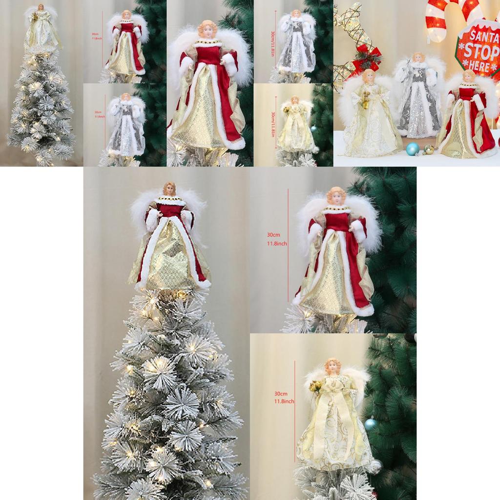 Stilvoller Amerikanischer Stil Geflügelter Engel Baumspitze Stern Für Weihnachtsfeiern